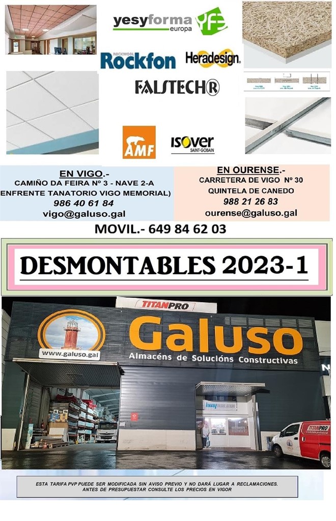 Foto 1 TARIFA DESMONTABLES 2023-1