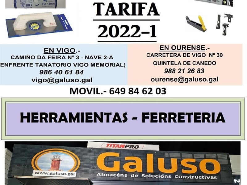 TARIFA HERRAMIENTAS 2022-1